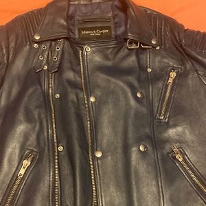Blue leather jacket